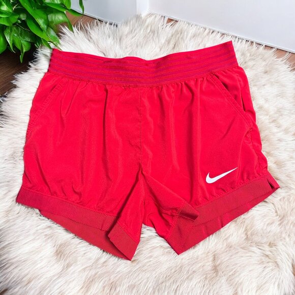 Nike Pants - Nike Dri Fit Red Running Shorts Womens Spandex Size Medium